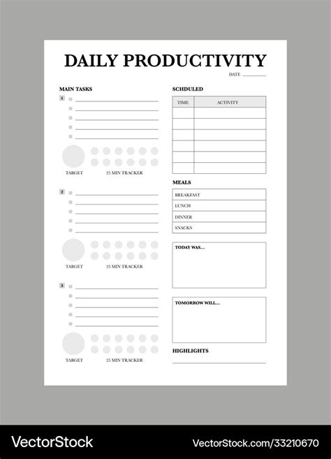 Google Sheets Template Productivity Daily Planner