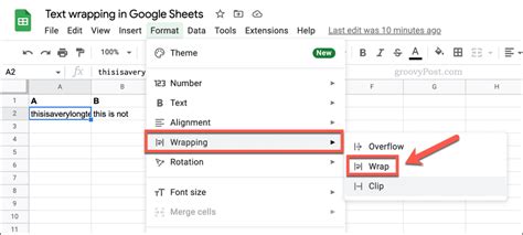 Google Sheets Text