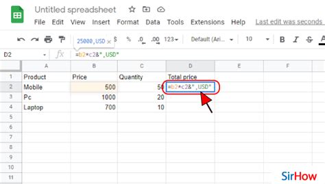 Google Sheets Text After Formula Example