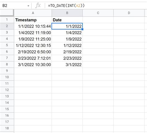 Google Sheets Timestamp Example 2