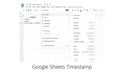 Google Sheets Timestamp Support