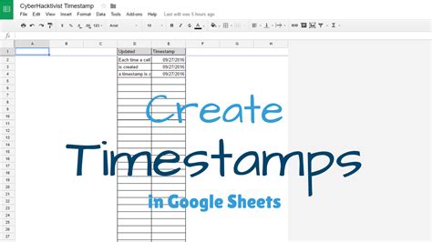 Google Sheets Timestamps