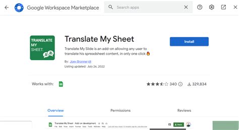 Google Sheets Translate