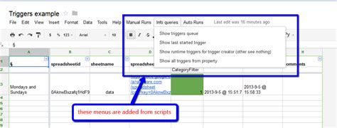 Google Sheets Triggers