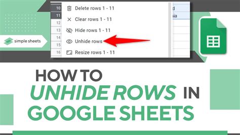 Unhiding All Sheets in Google Sheets