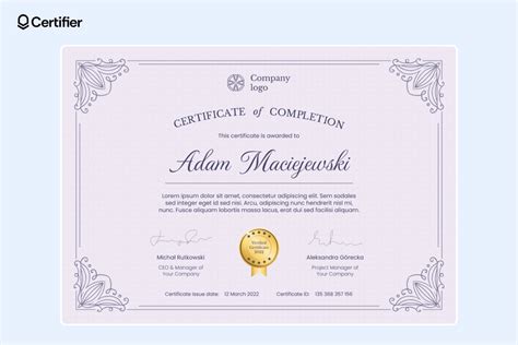 Google Slides Certificate Template 1