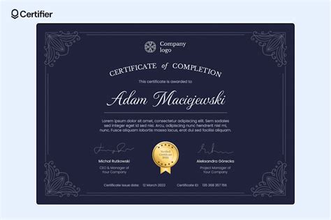 Google Slides Certificate Template 3