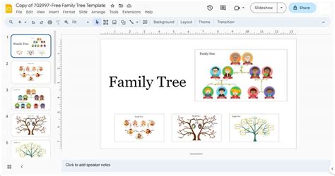 Google Slides family tree template