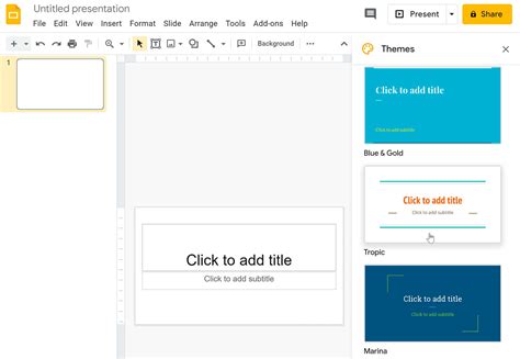 Google Slides Interface