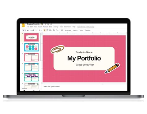 Google Slides Templates for Student Portfolios