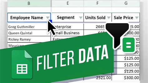 Google Spreadsheet Filtering