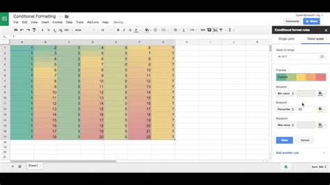 Google Spreadsheet formatting options