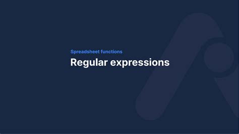 Google Spreadsheets regular expressions