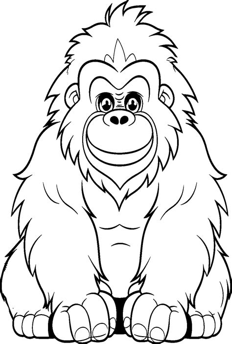 Gorilla Coloring Page 4