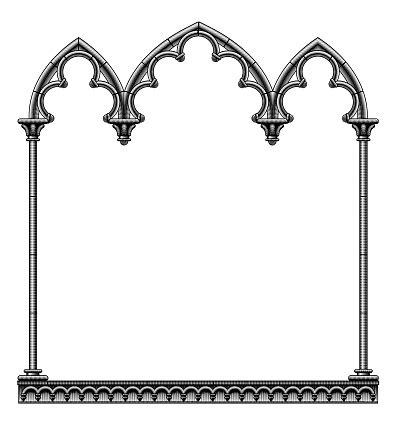 Gothic arch border template for dramatic designs