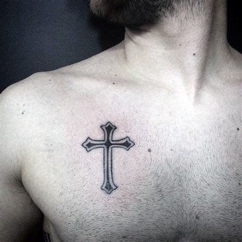 Gothic cross chest tattoos