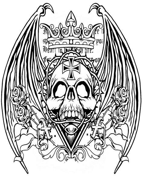 Gothic Skull Coloring Pages