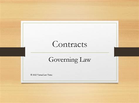 Governing Law and Jurisdiction