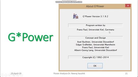 Using the G*Power Software