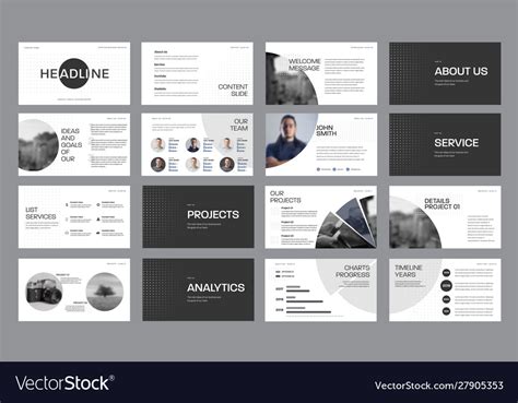 Gradients and Shadows Black and White Slides Template