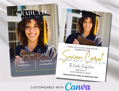 Graduation Announcement Card Template