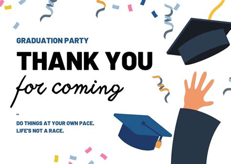 Graduation Cap and Diploma Thank You Card Template