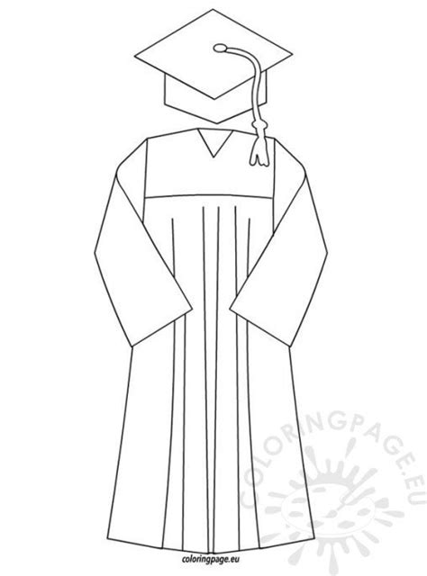 Graduation Cap and Gown Coloring Page