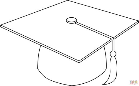 Graduation Cap Coloring Page