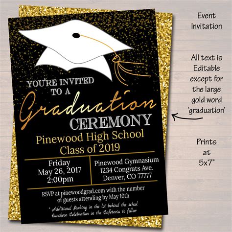 Graduation ceremony invitation wording templates