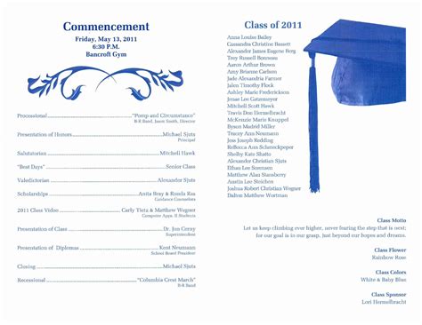 Graduation ceremony program template