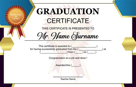 Graduation certificate template image