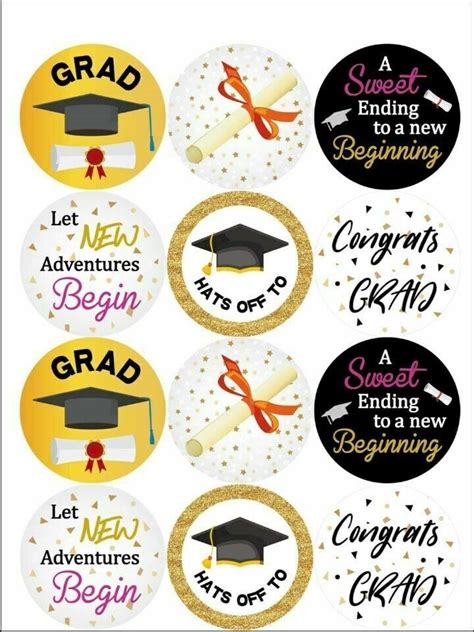 Graduation cupcake toppers image