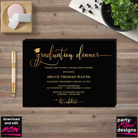 Graduation Dinner Invitation Template 2