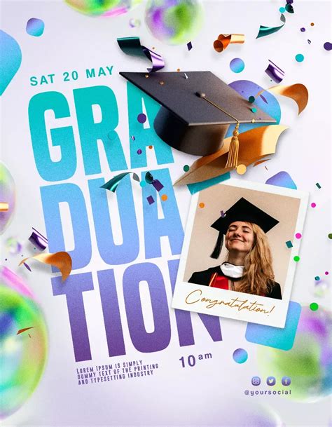 Graduation Party Flyer Template Design Ideas