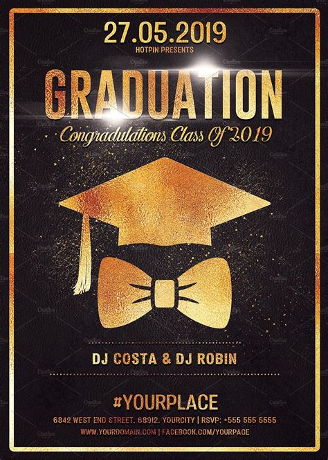 Graduation Party Flyer Template Design