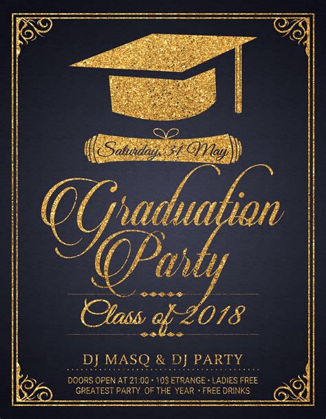 Graduation Party Flyer Template Designs