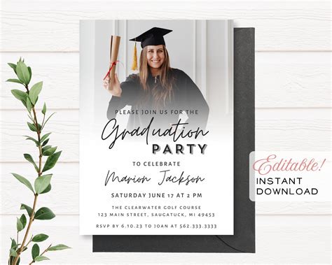 Graduation Party Invitation Templates for Girls