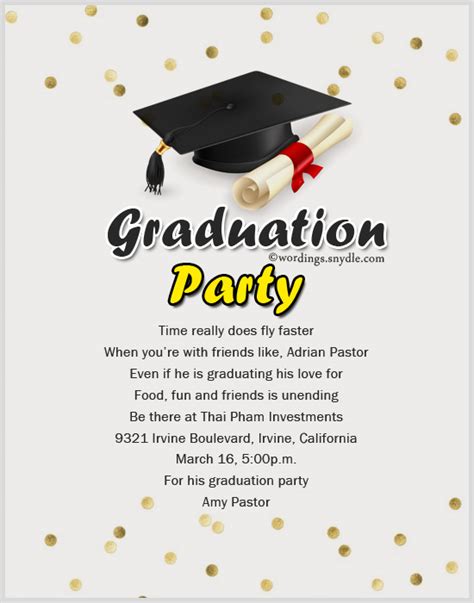 Graduation Party Invitations Messages