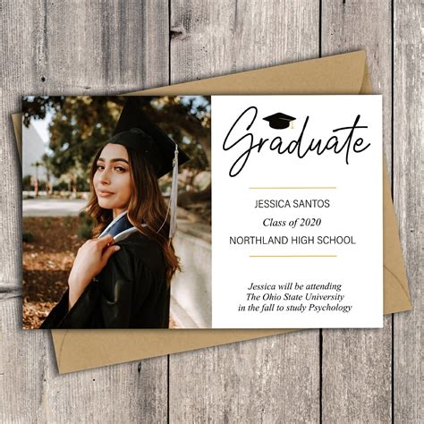 Graduation Photo Card Templates for College Graduation