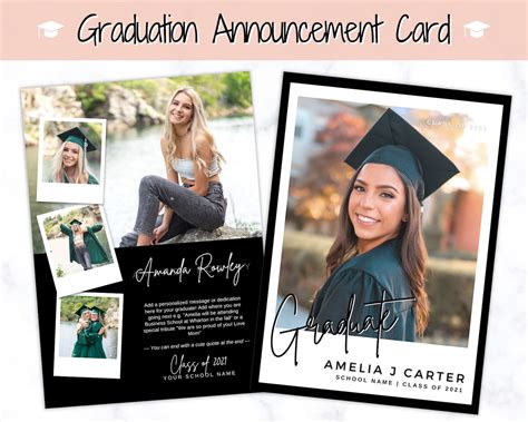 Graduation Photo Card Templates for Graduate School Graduation