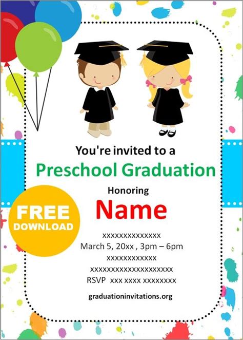 Graduation Photo Card Templates for Preschool Graduation