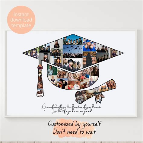 Graduation photo collage template