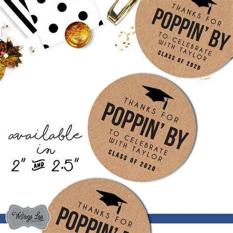 Graduation popcorn labels image