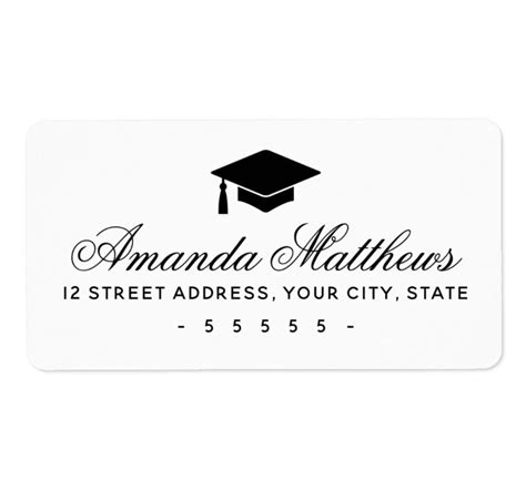 Graduation Return Address Labels Template 1