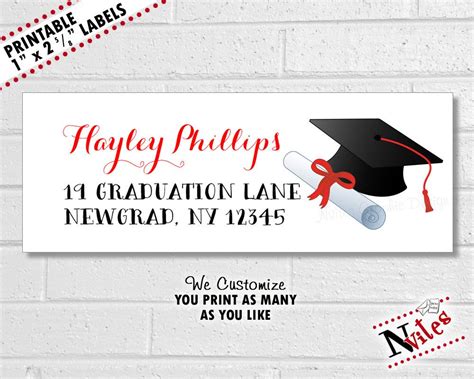 Graduation Return Address Labels Template 9