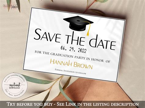 Graduation Save the Date Template