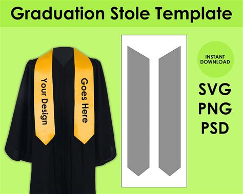 Customizable graduation stole template 1