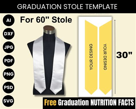 Customizable graduation stole template 3