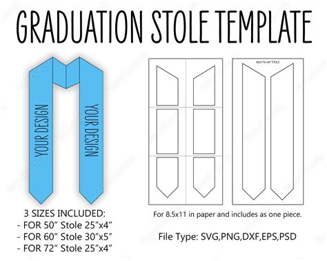 Customizable graduation stole template 4