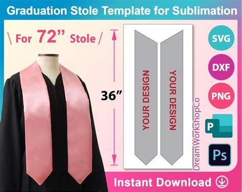 Customizable graduation stole template 6